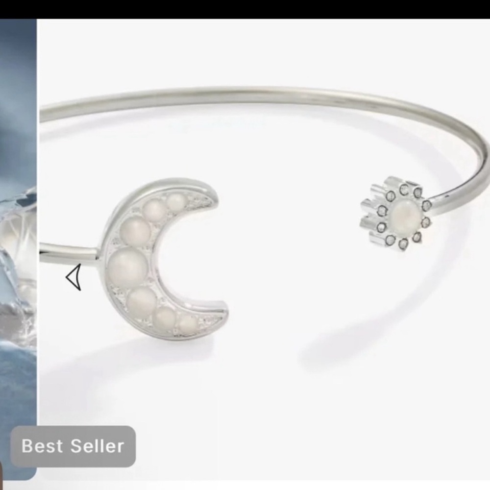 Jenny Bird gold silver chain bracelet Alex & Ani silver Moon + Sun Flex Cuff - Picture 6 of 10